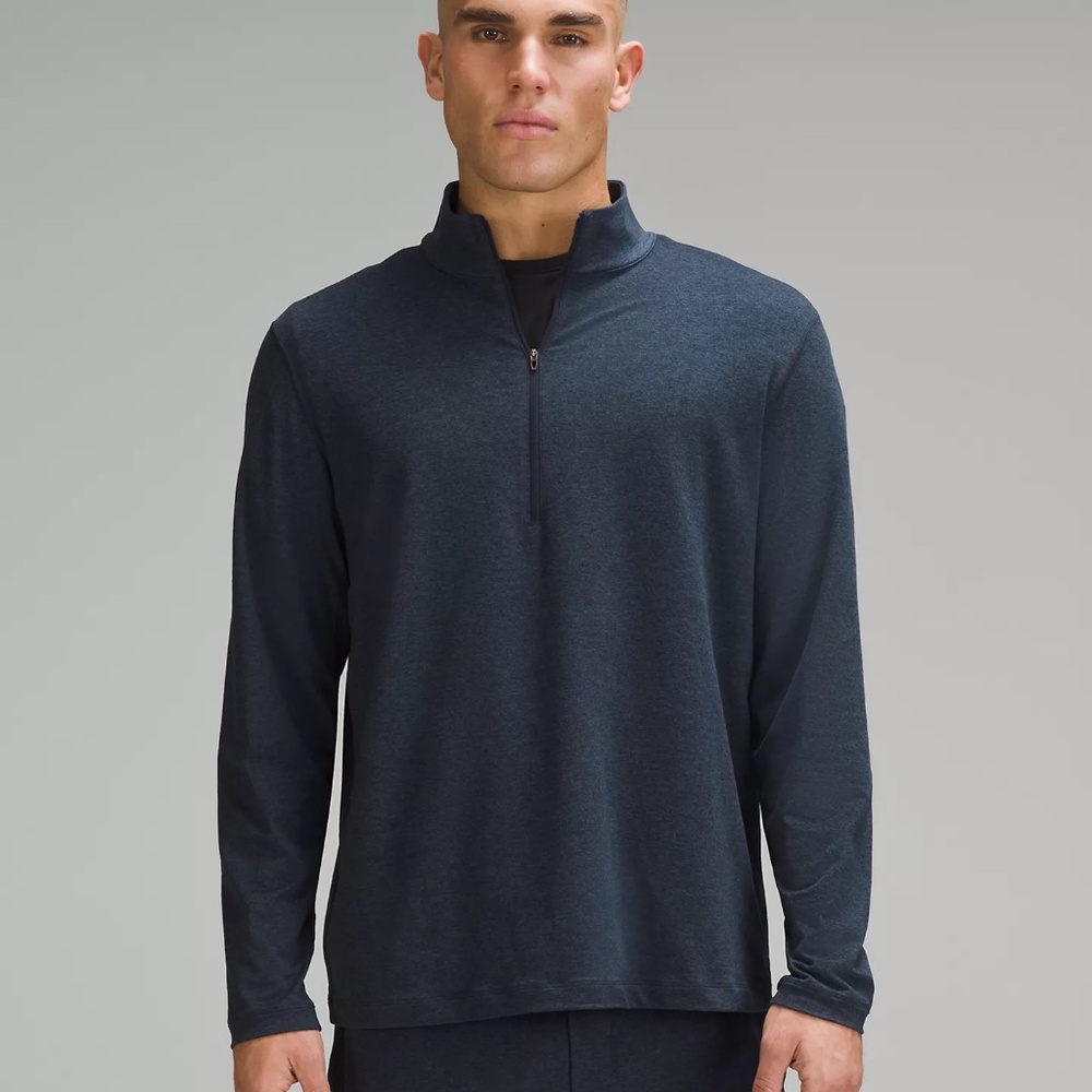 Lululemon Soft Jersey Half Zip Heathered Gray Small